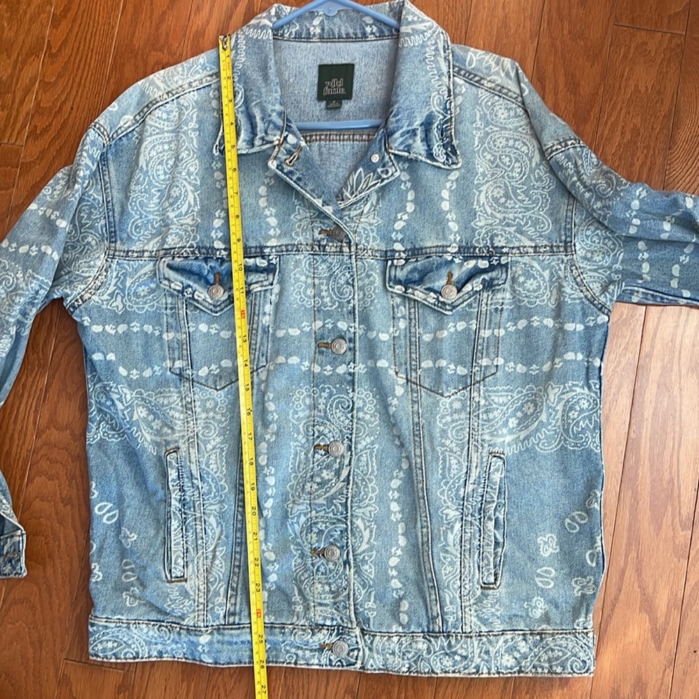 Wild Fable‎ Paisley Bandanna Print Denim Jean Jacket Medium - Picture 10 of 12